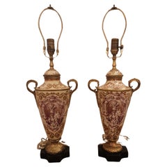 Paire de lampes de style royal viennois avec montures en bronze