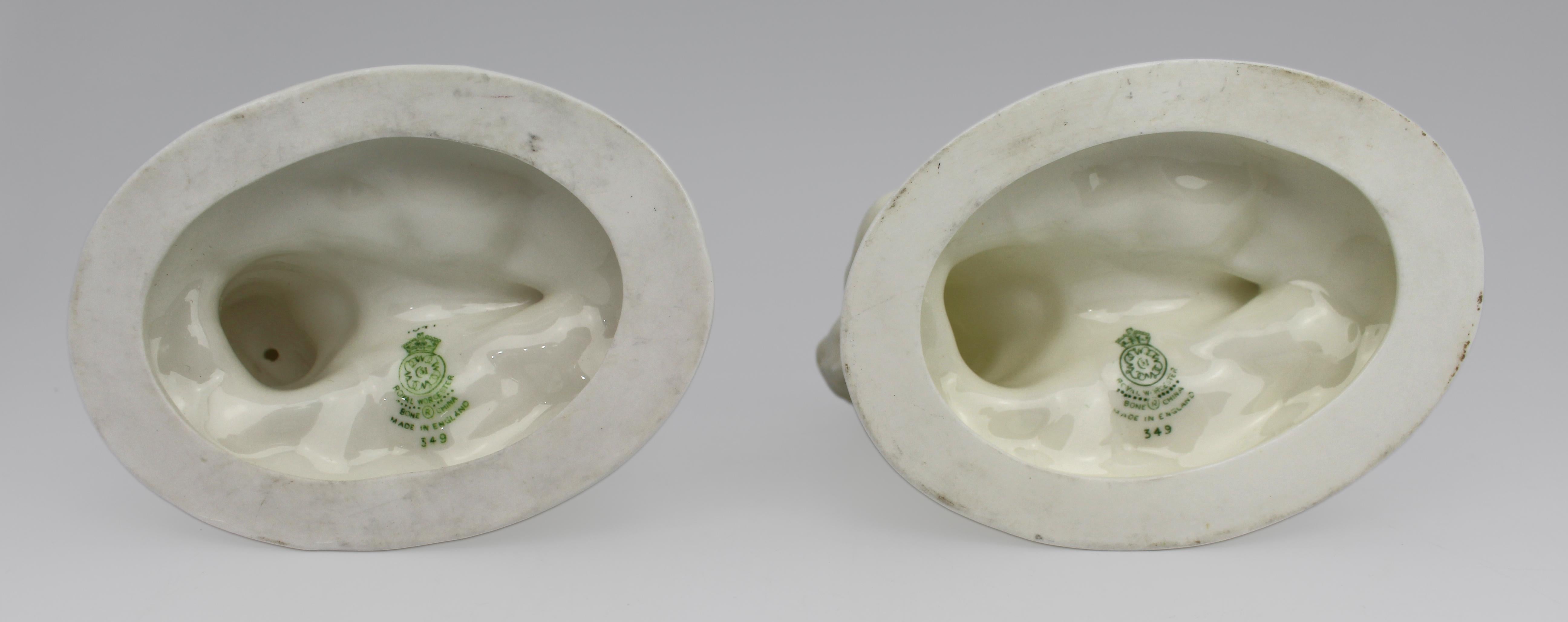 Pareja de saleros Royal Worcester Blanc de Chine Merchild Porcelana en venta
