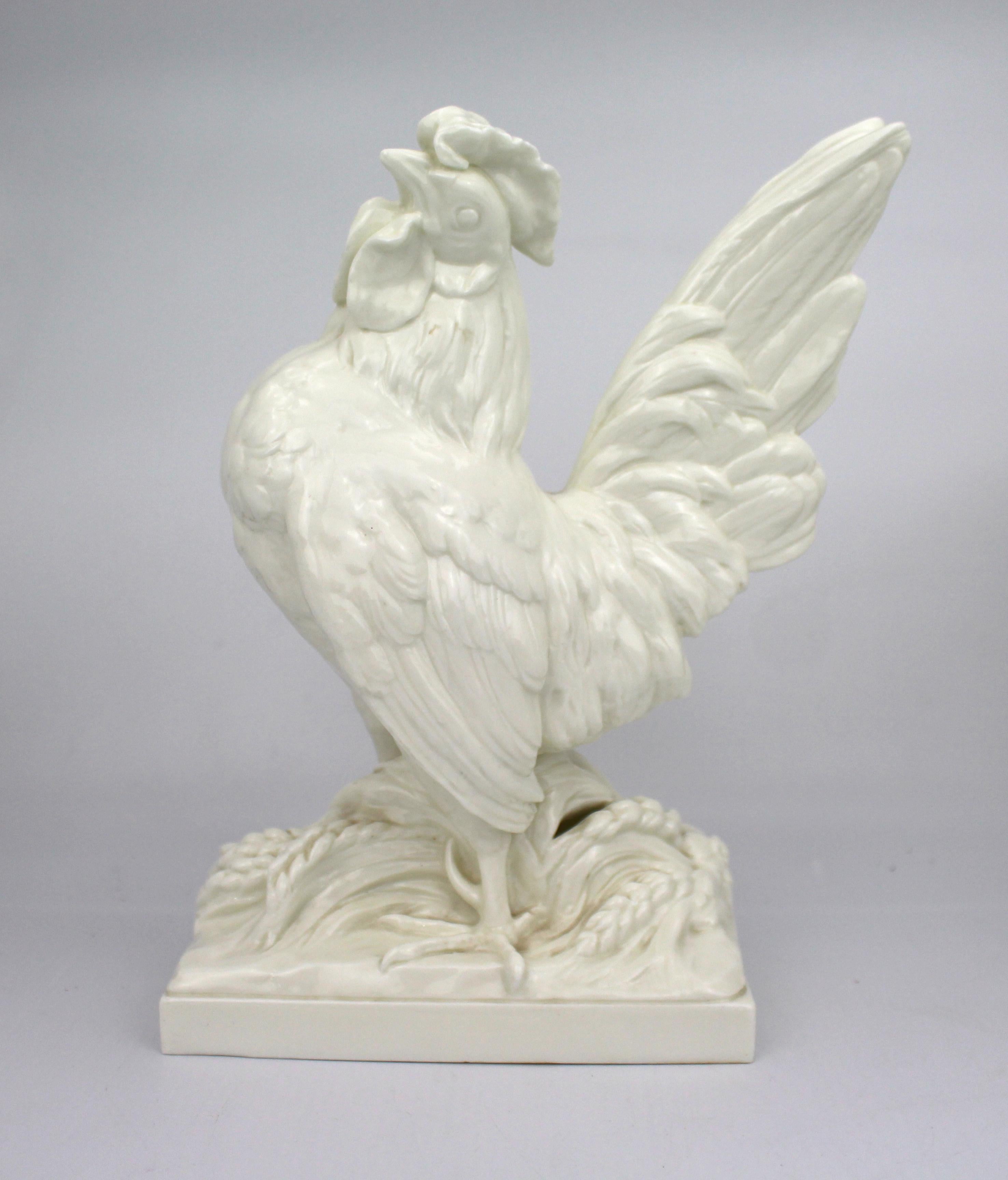 Pareja de gallos de porcelana Blanc de Chine de Royal Worcester por A. Azori, 1960 1