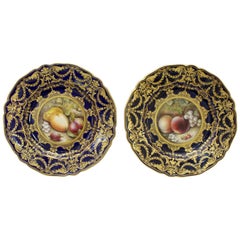 Pair of Royal Worcester Cabinet Plates by Richard Sebright, 1918
