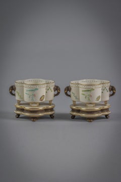 Pair of Royal Worcester Cachepots, circa 1880