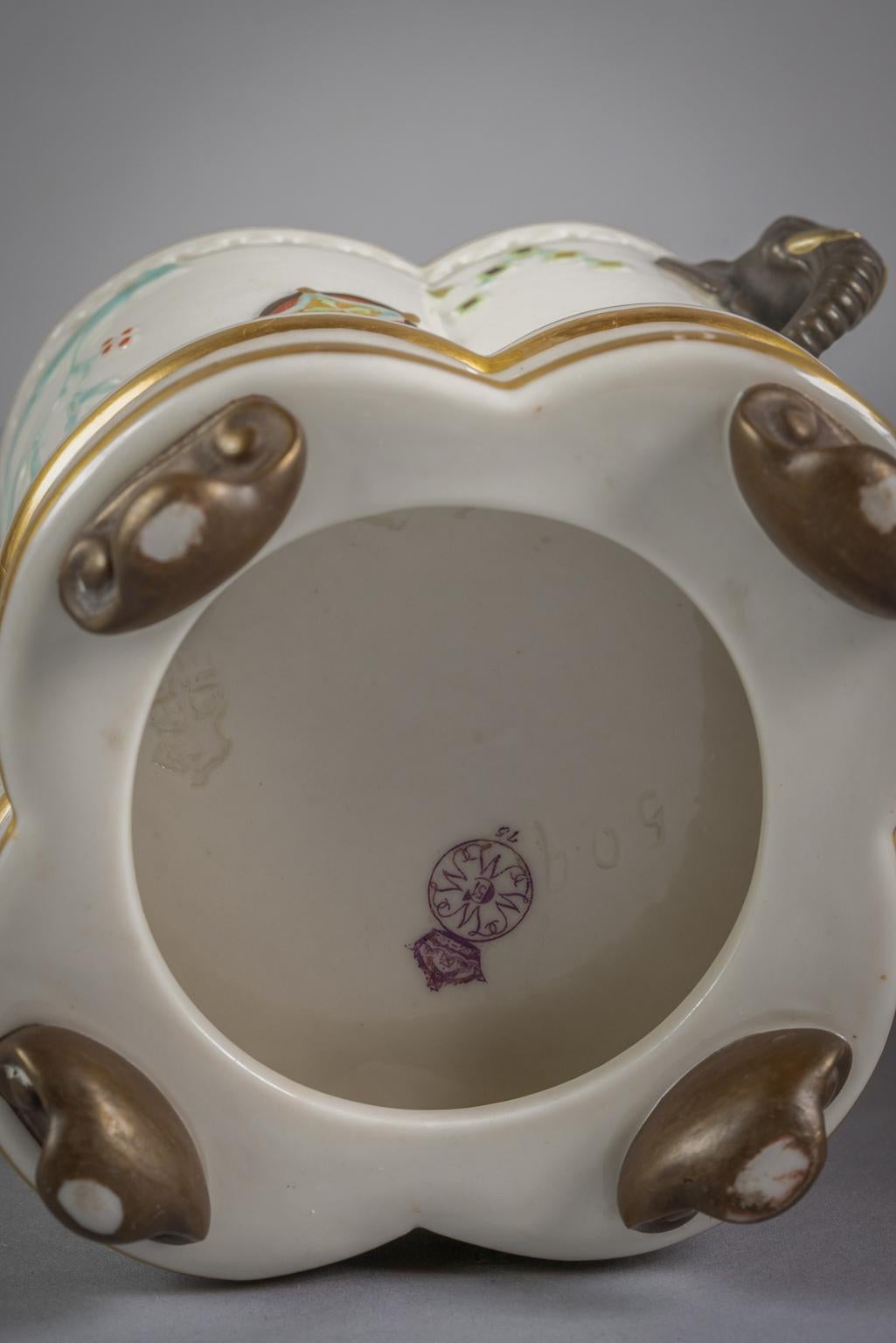 Late 19th Century Pair of Royal Worcester Cachepots, circa 1880 For Sale