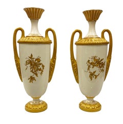 Pair of Royal Worcester Porcelain Vases, circa 1900