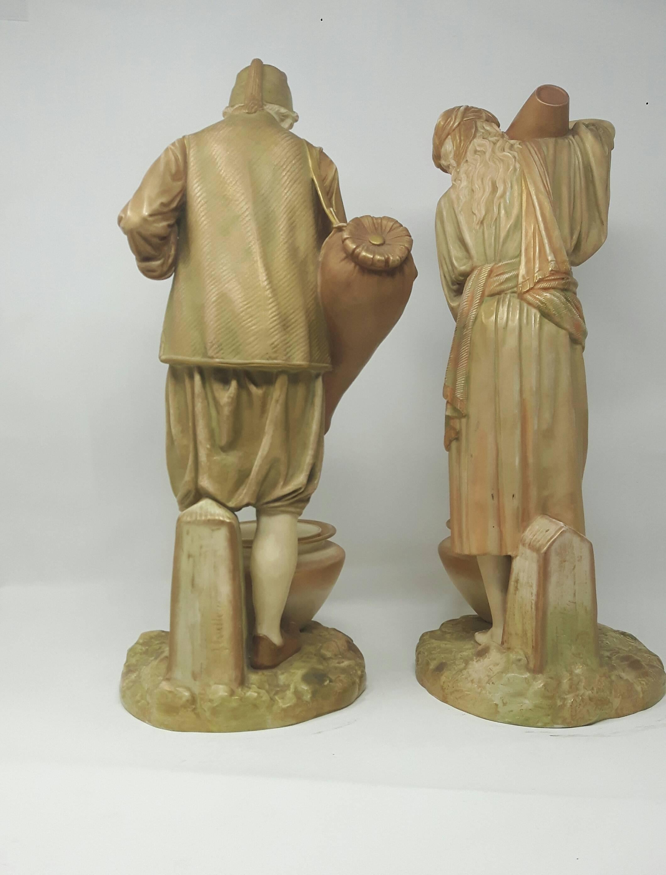 Victorian Pair of Royal Worcester Water Carriers For Sale