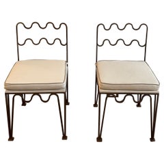 Paire de chaises d'appoint en bronze d'inspiration Royere