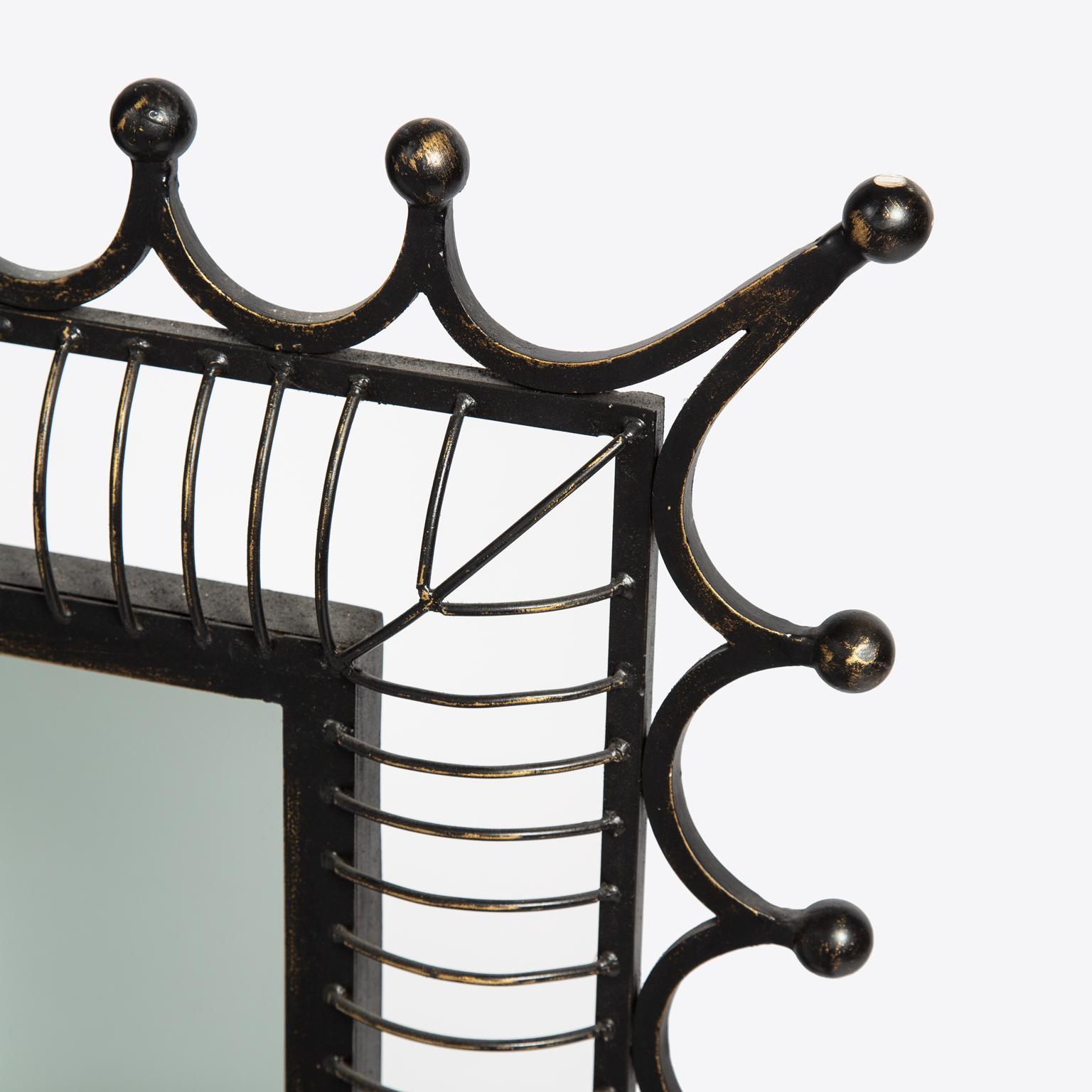 French Pair of Wrought Iron Frame Mirrors For Sale