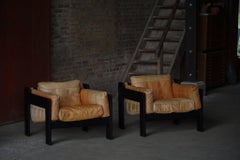 Pair of Rud Thygesen & Johnny Sørensen Easy Chairs in Wood and Leather, 1970s