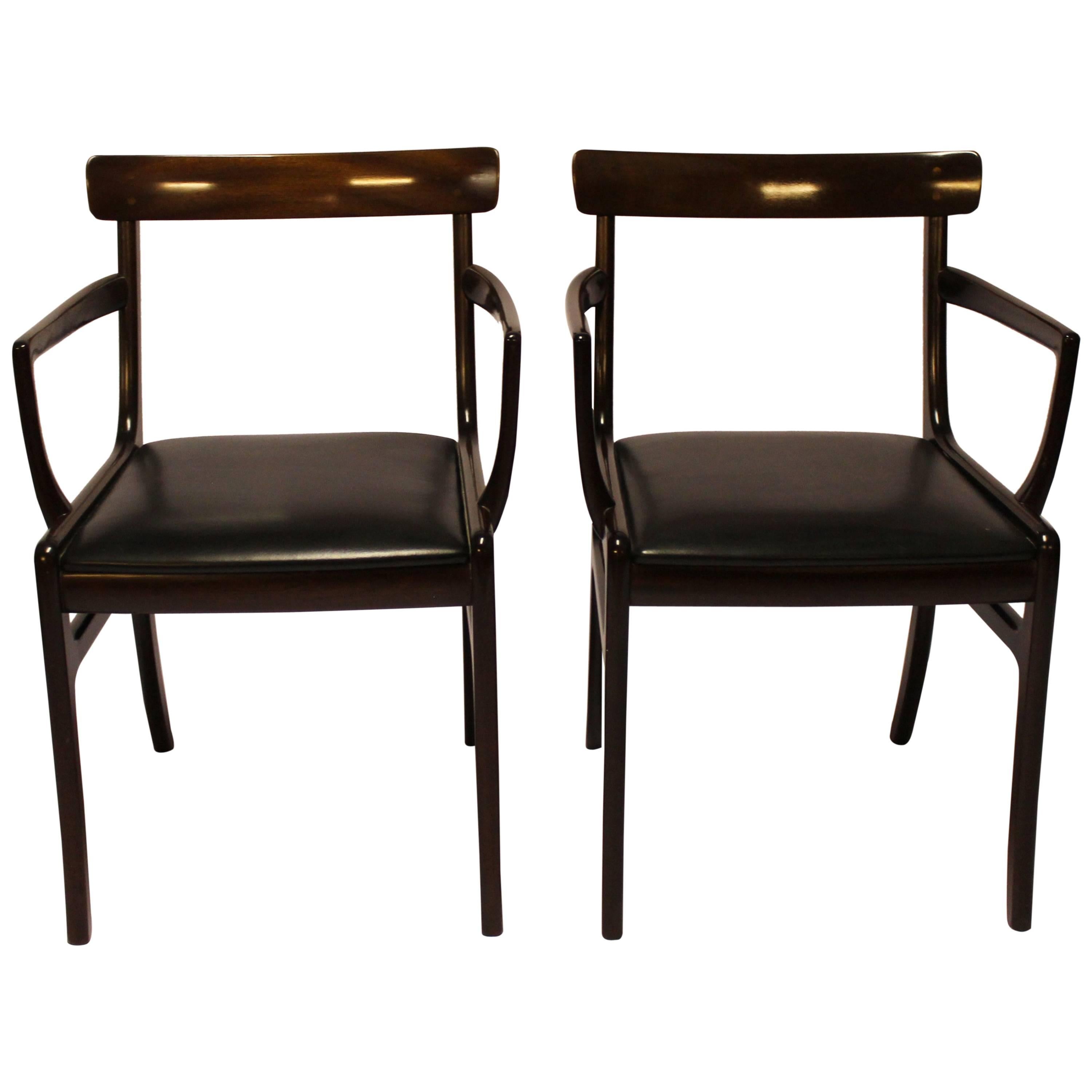 Pair Of "Rungstedlund" Chairs Made In Mahogany By Ole Wanscher From 1960s