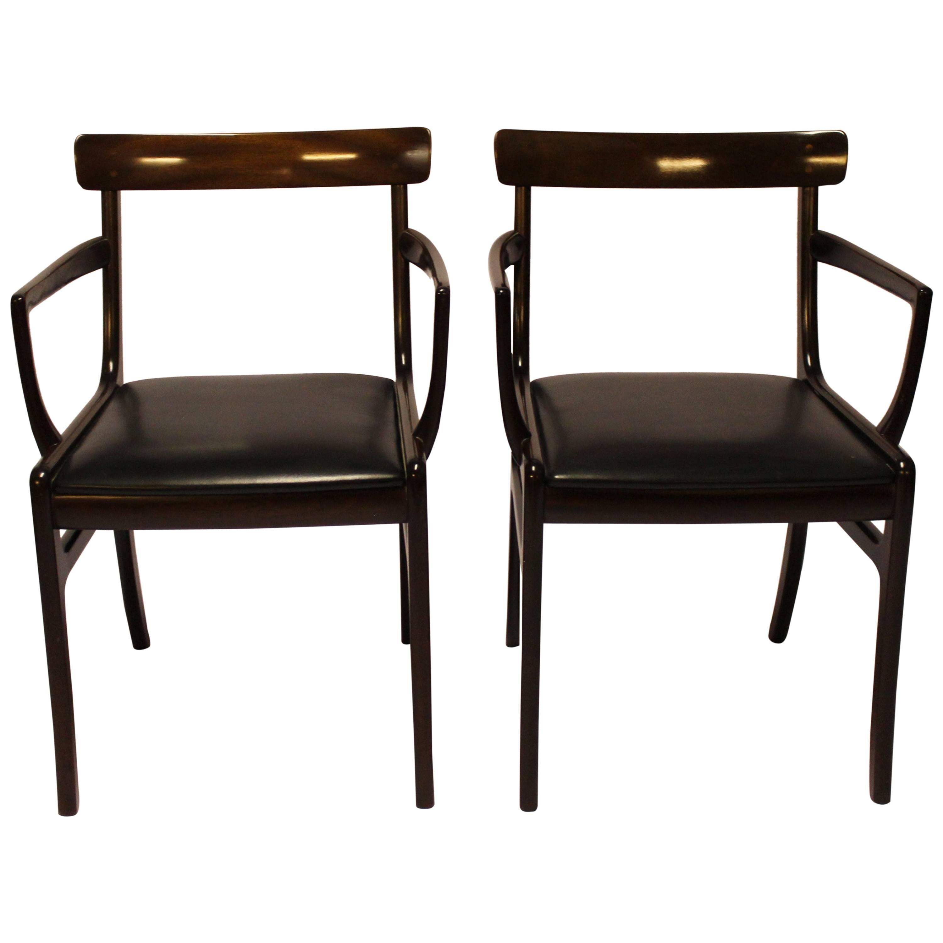 Pair of "Rungstedlund" Mahogany, Ole Wanscher and P. Jeppesen, 1960s For Sale