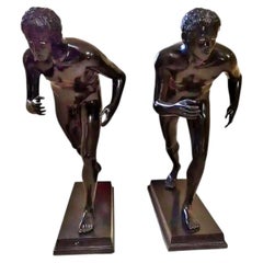 Pair of Runners from Herculaneum - Bronze Statue, Height: 118 cm, 20th Century
