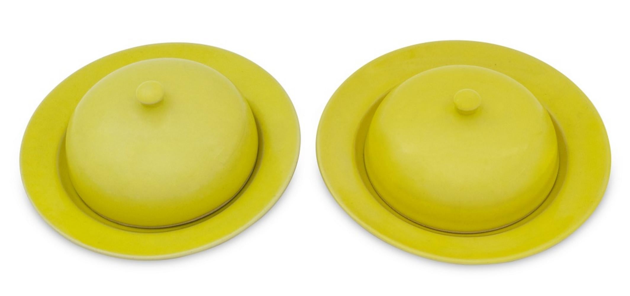 Pair of Rupert Spira Glazed Stoneware Butter Dishes For Sale 1