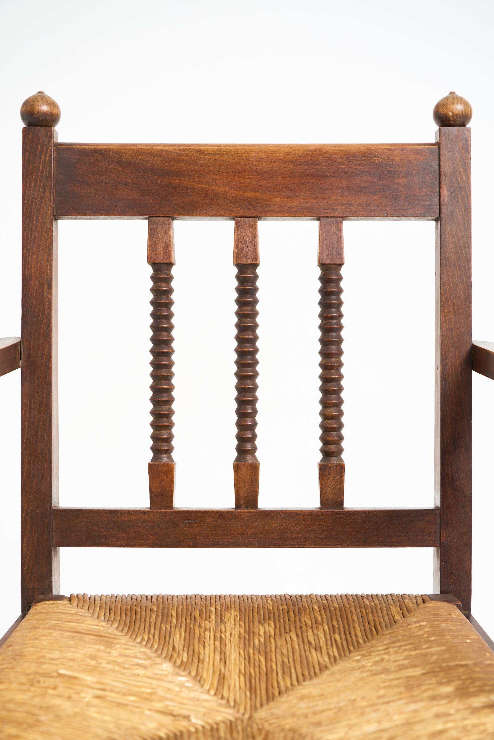 Jonc Paire de fauteuils en jonc en vente