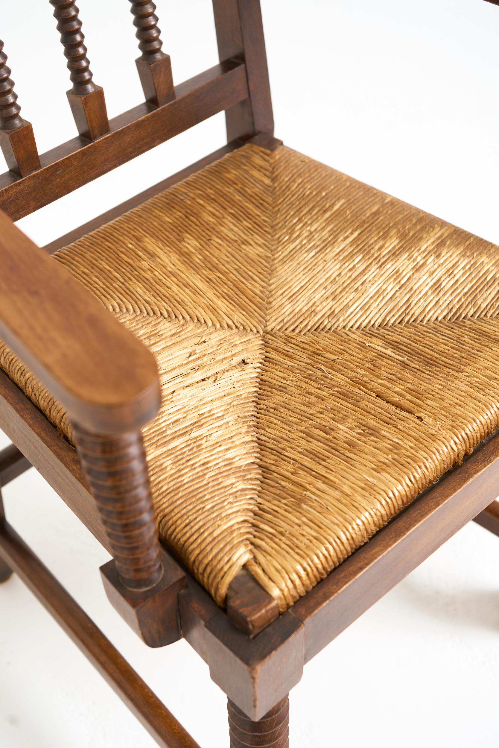 Paire de fauteuils en jonc en vente 1