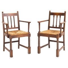 Pair of Rush Armchairs