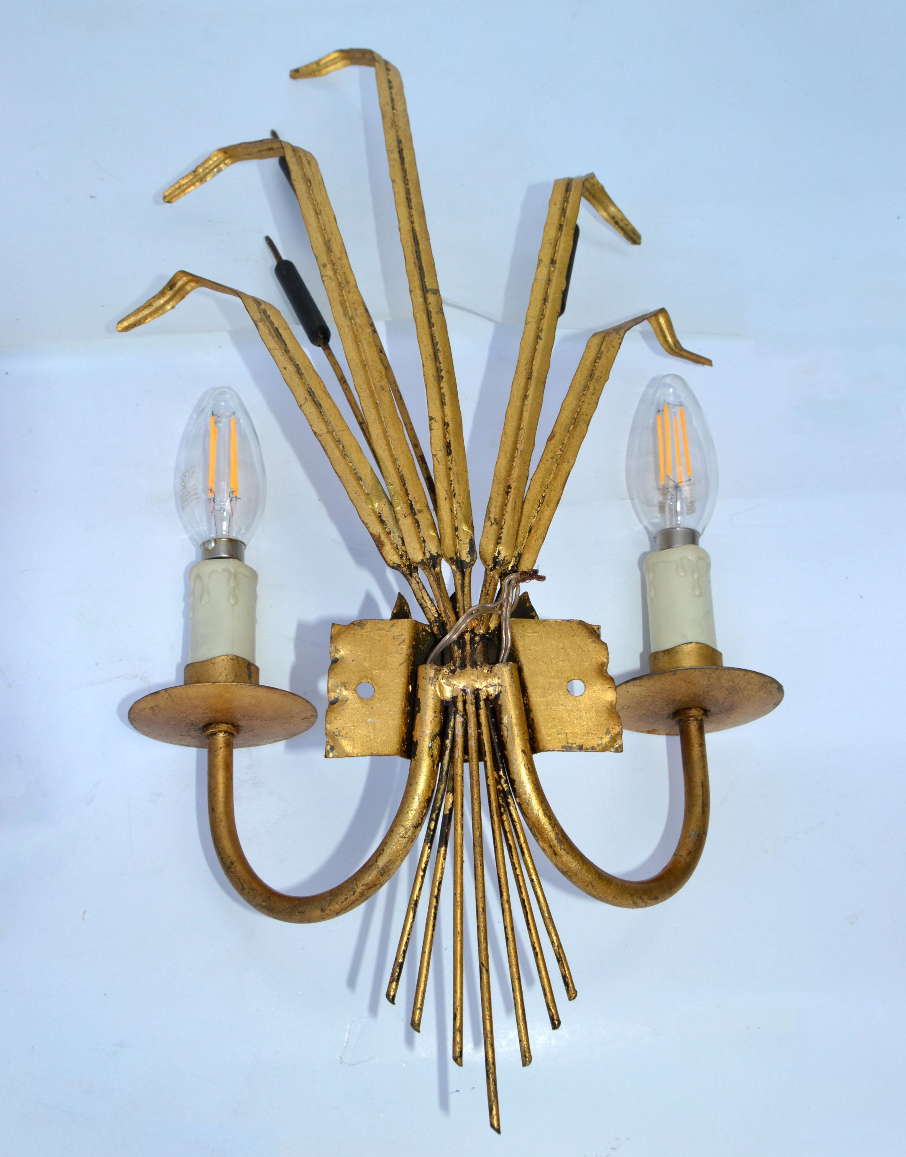 Pair of Rush Ferrocolor Sconces, Wall Lights Spain 1960 For Sale 4