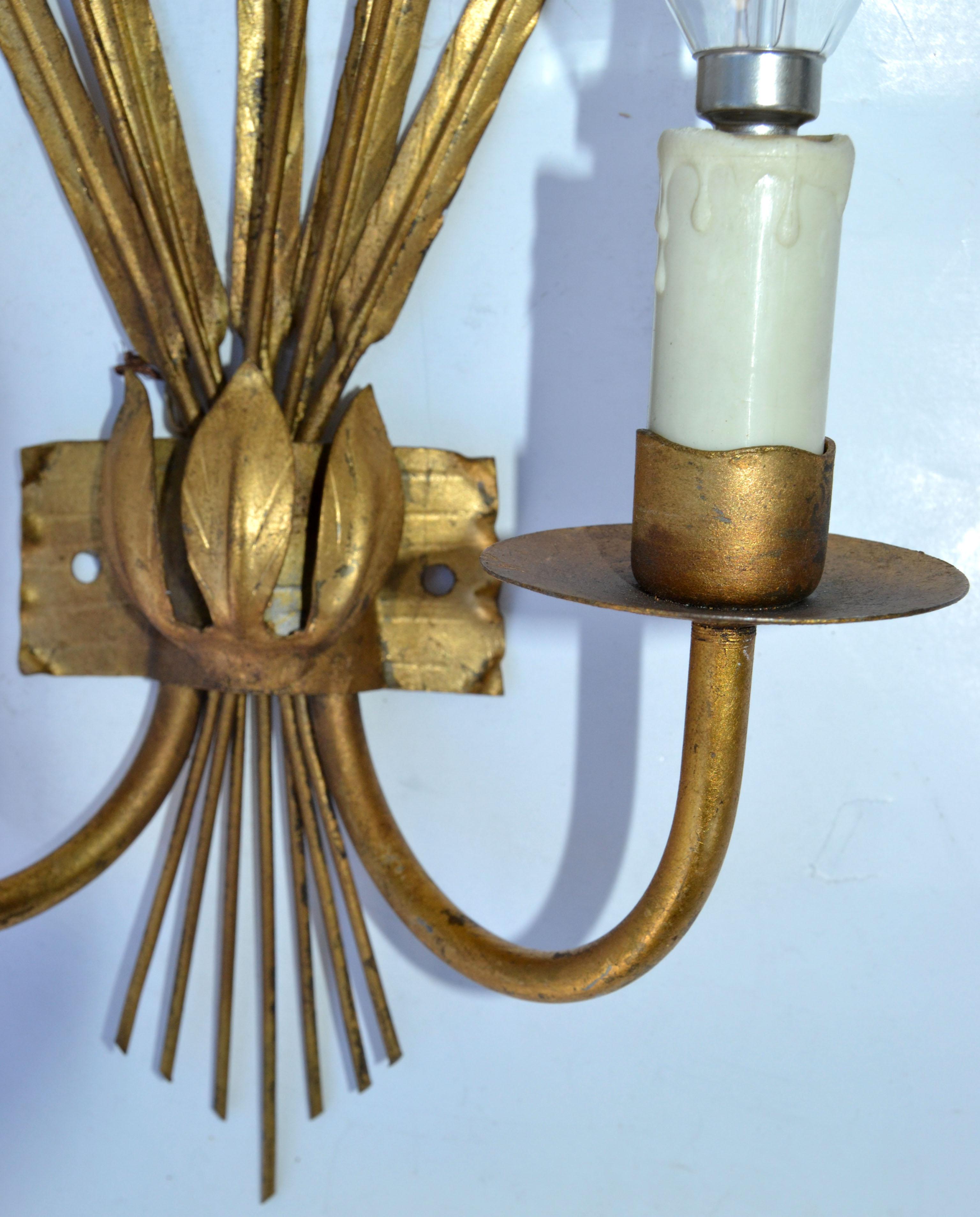 Pair of Rush Ferrocolor Sconces, Wall Lights Spain 1960 For Sale 1