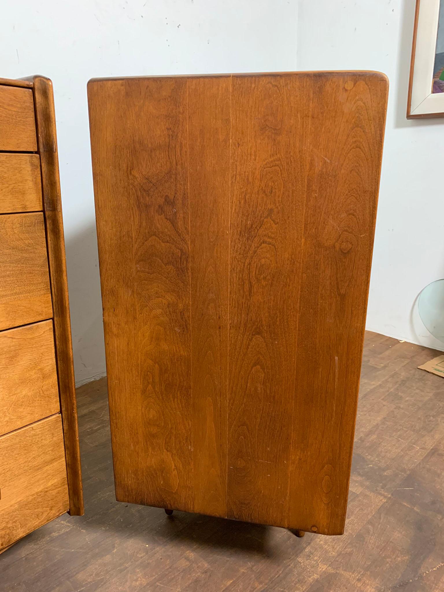 Pair of Russel Wright for Conant Ball Five Drawer Dressers Circa 1950s 4
