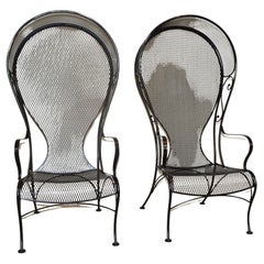 Pair of Russell Woodard High Back Princess Canopy Lounge Chairs