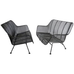 The best Pair of  Woodard Powder-Coated Wrought Iron with Steel Mesh Settees