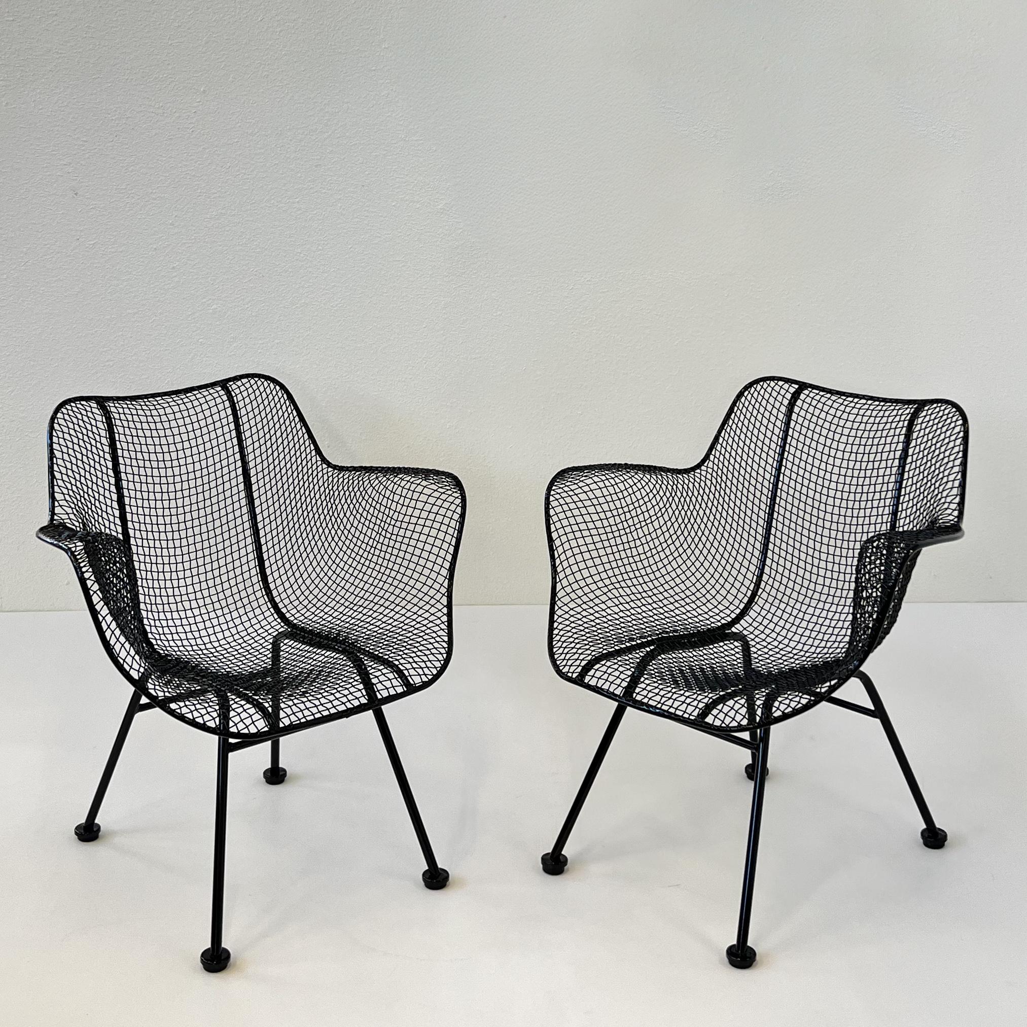American Pair of Russell Woodard Sculptura Lounge Chairs For Sale