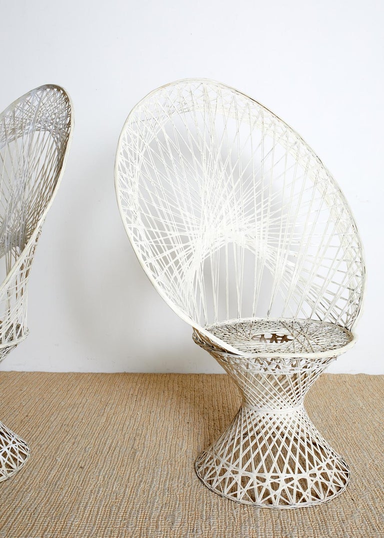 Pair of Russell Woodard Spun Fiberglass Peacock Chairs at 1stDibs