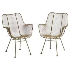 Pair of Russell Woodard Wire Patio Armchairs