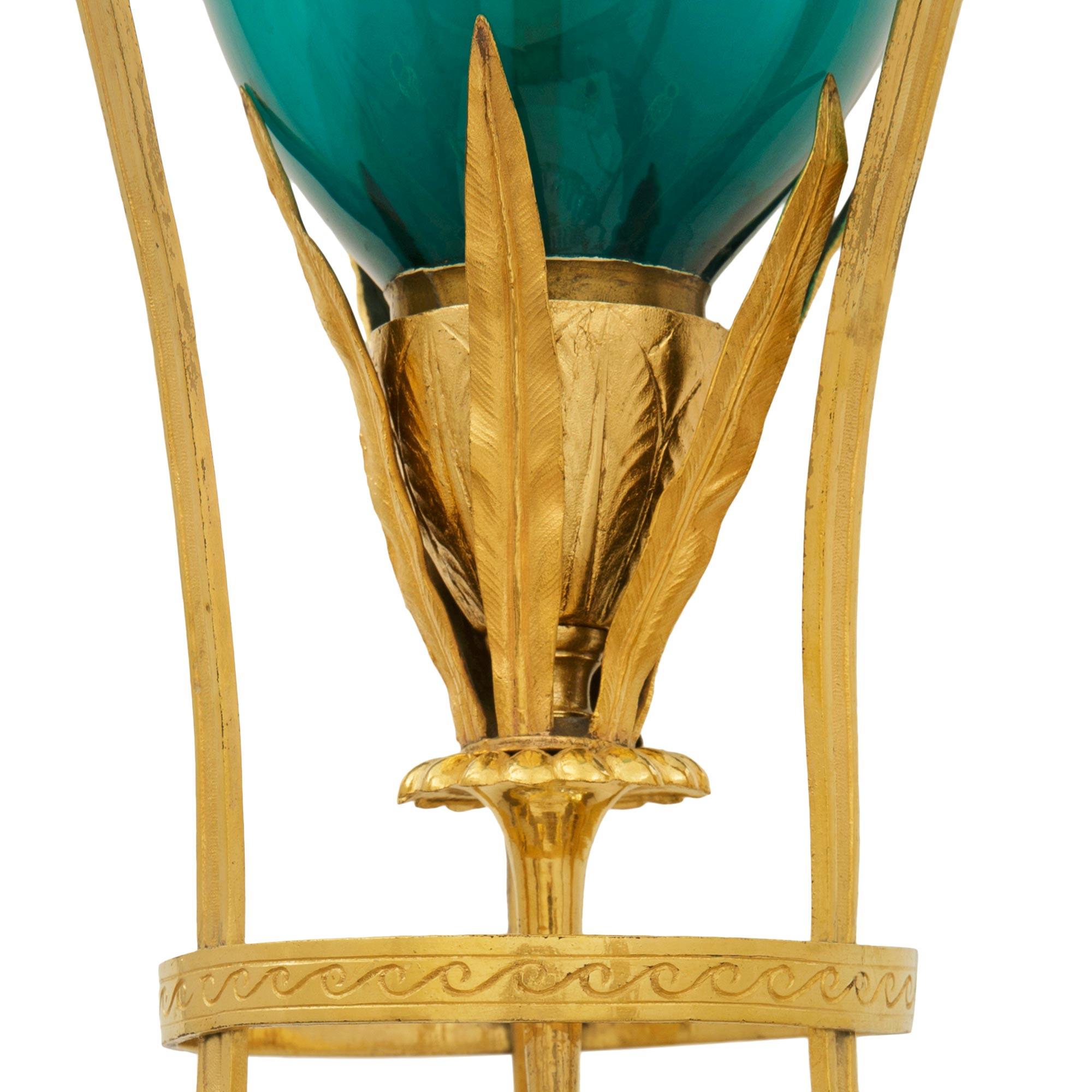 pair of Russian 18th century Neo-Classical Period Ormolu and Crystal sconces For Sale 1