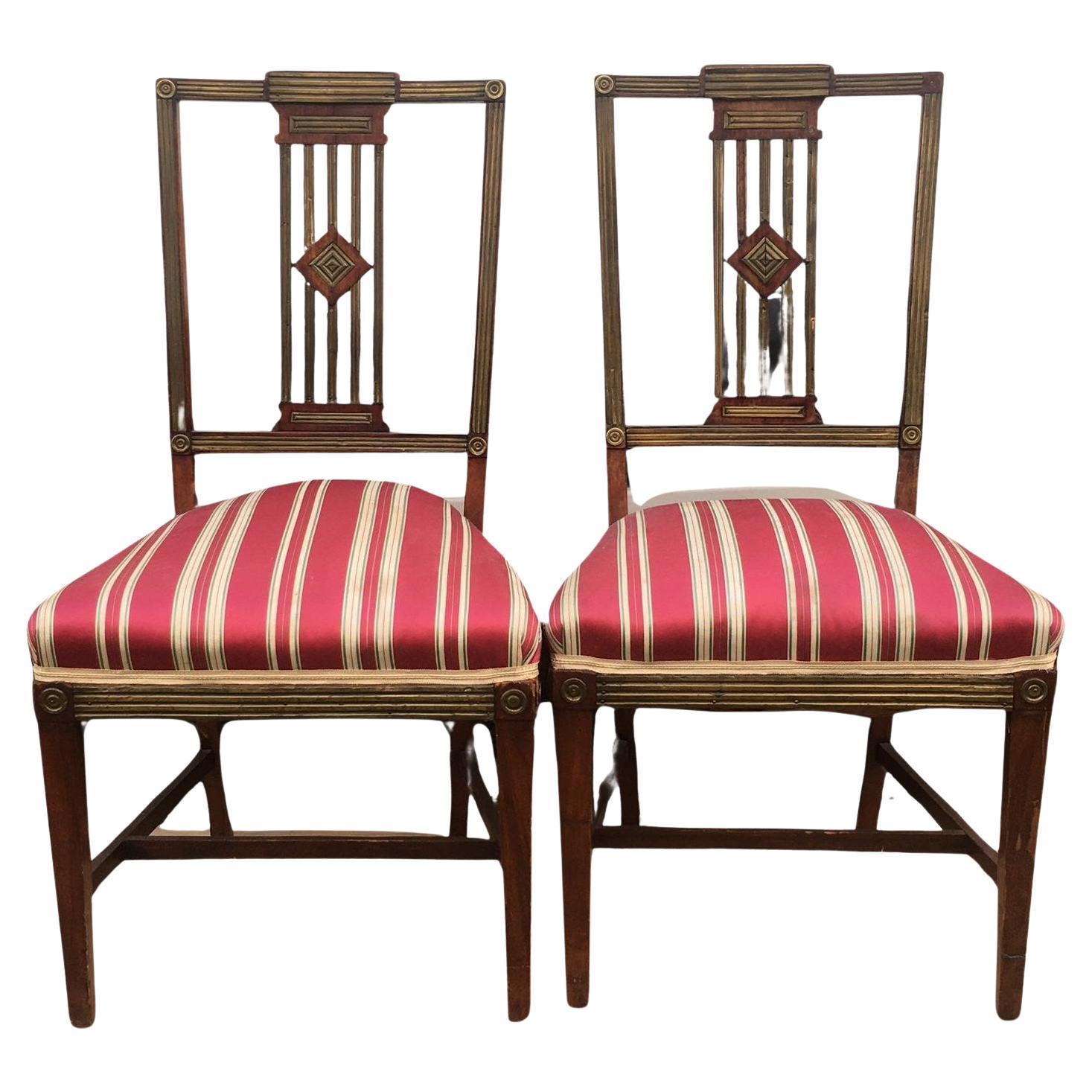 Pair of Russian Imperial Chairs For Sale