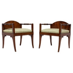 Pair of Russian Low Back Armchairs, c. 1825