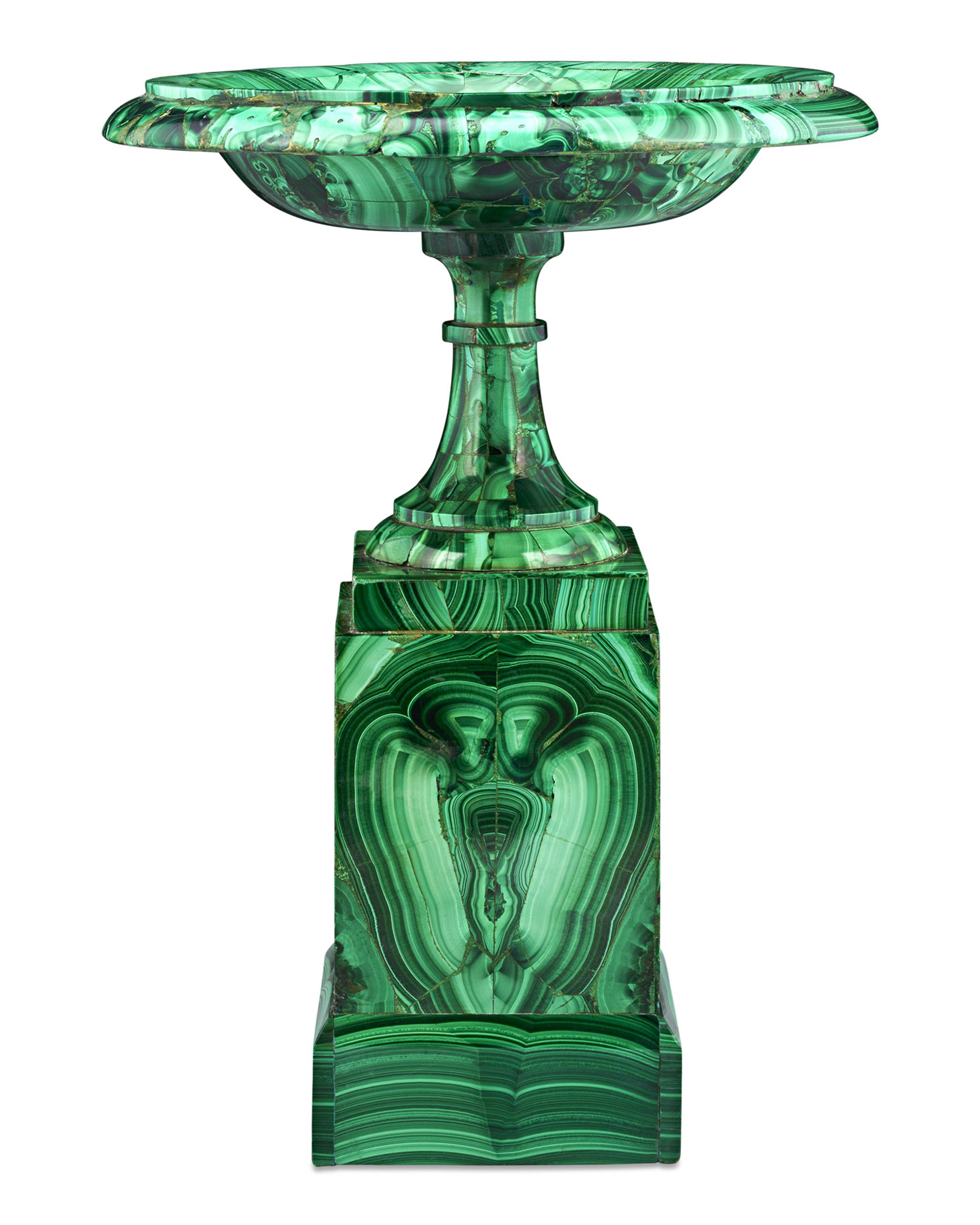 Pair of Russian Malachite Tazze by the Imperial Lapidary Works Neoclásico en venta