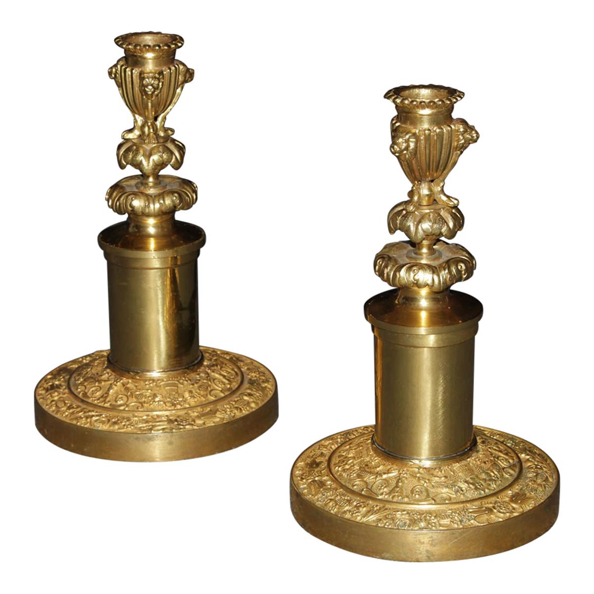 Pair of Russian Neo Classic Candlesticks For Sale