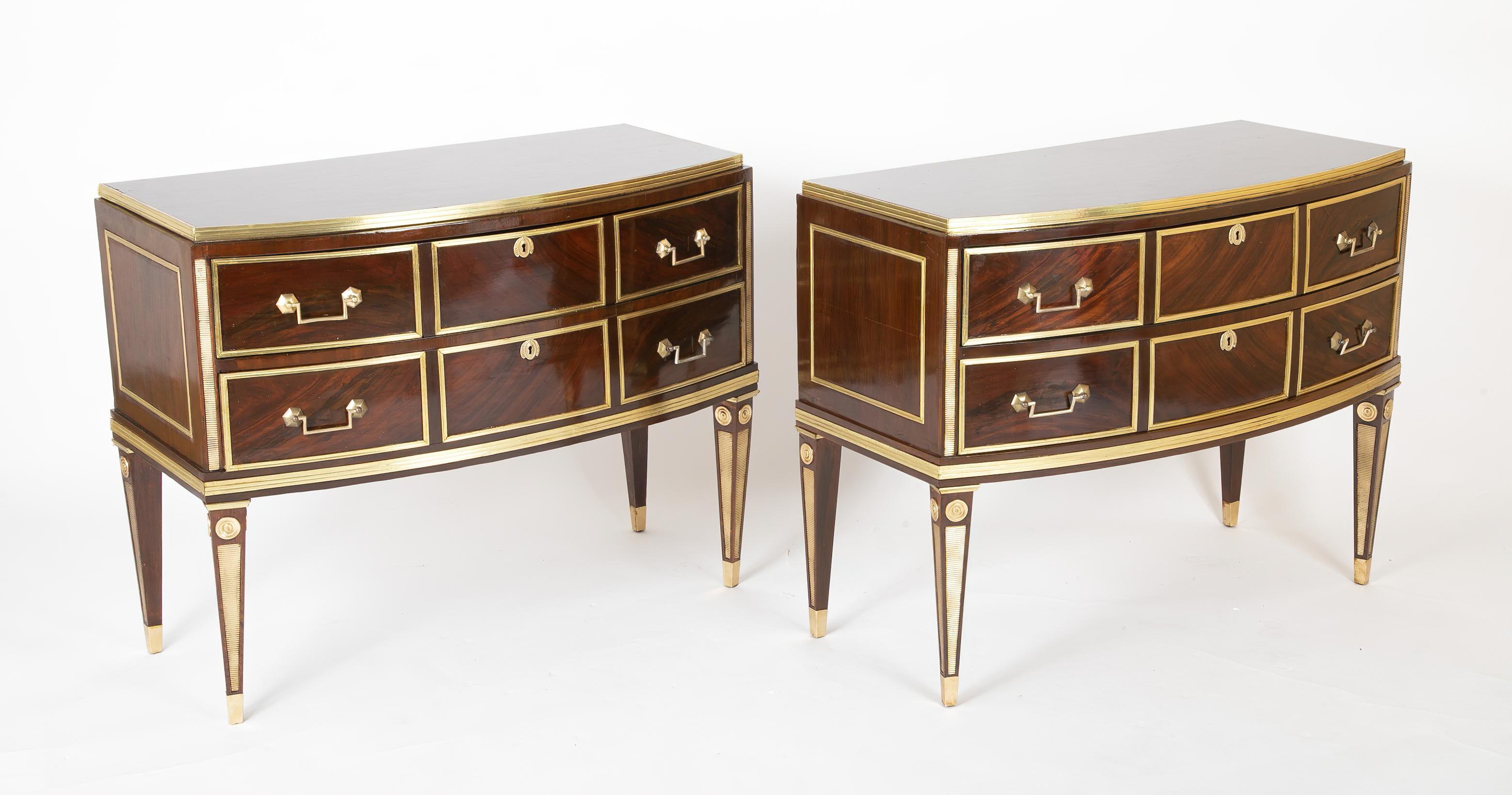 Neoclassical Pair of Russian Neoclassic Commodes
