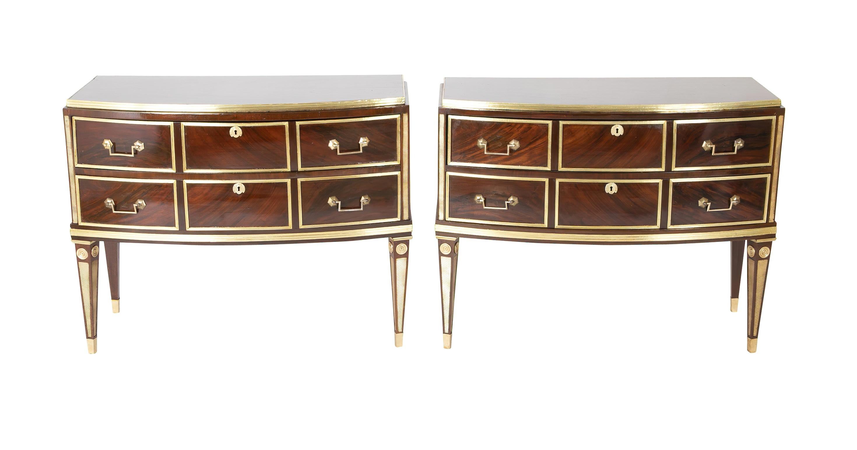 19th Century Pair of Russian Neoclassic Commodes