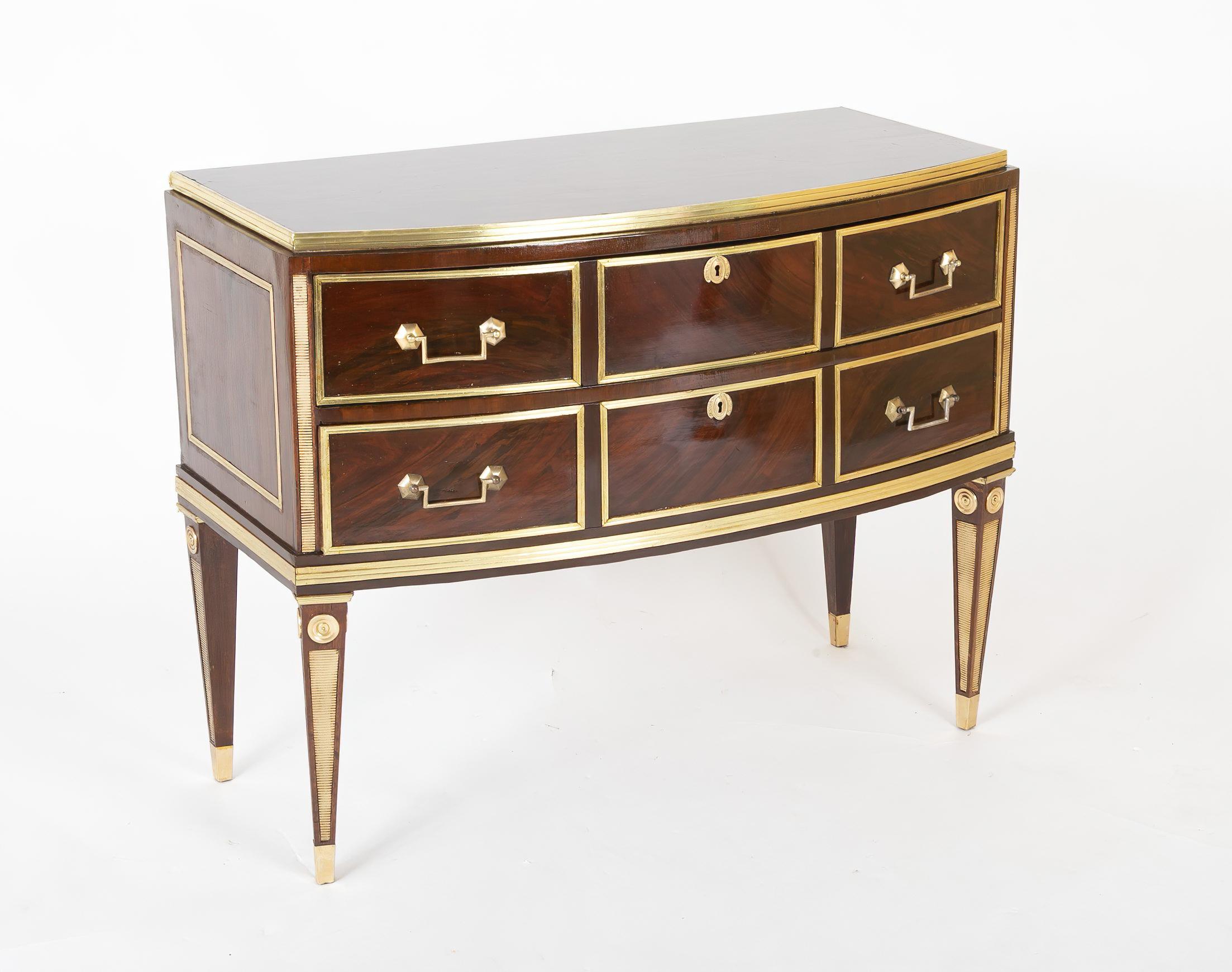 Mahogany Pair of Russian Neoclassic Commodes