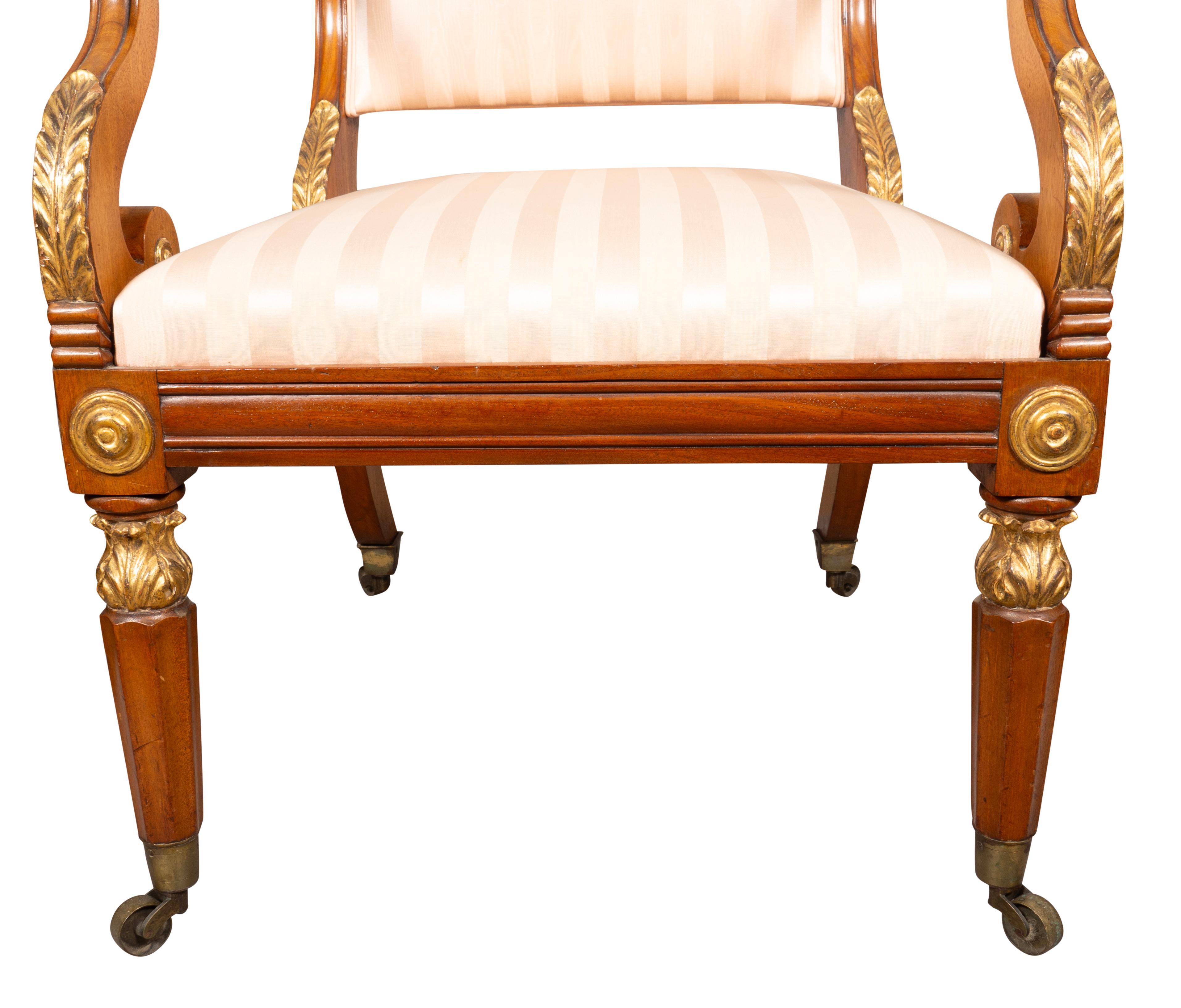 Pair Of Russian Neoclassic Mahogany Armchairs For Sale 4