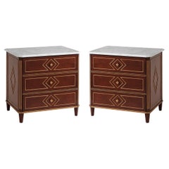 Pair of Russian Neoclassic Style Nightstands