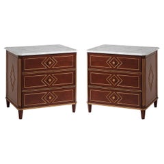 Pair of Russian Neoclassic Style Nightstands