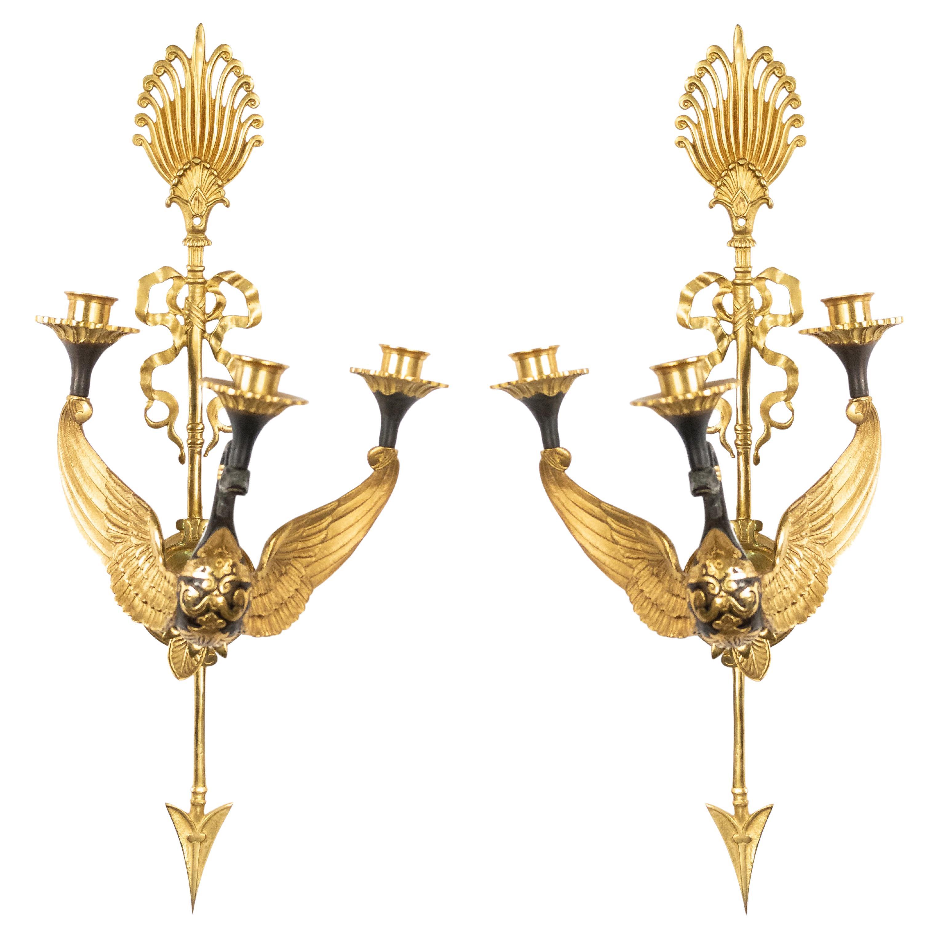 Pair of Russian Neoclassic Style Two-Arm Sconces