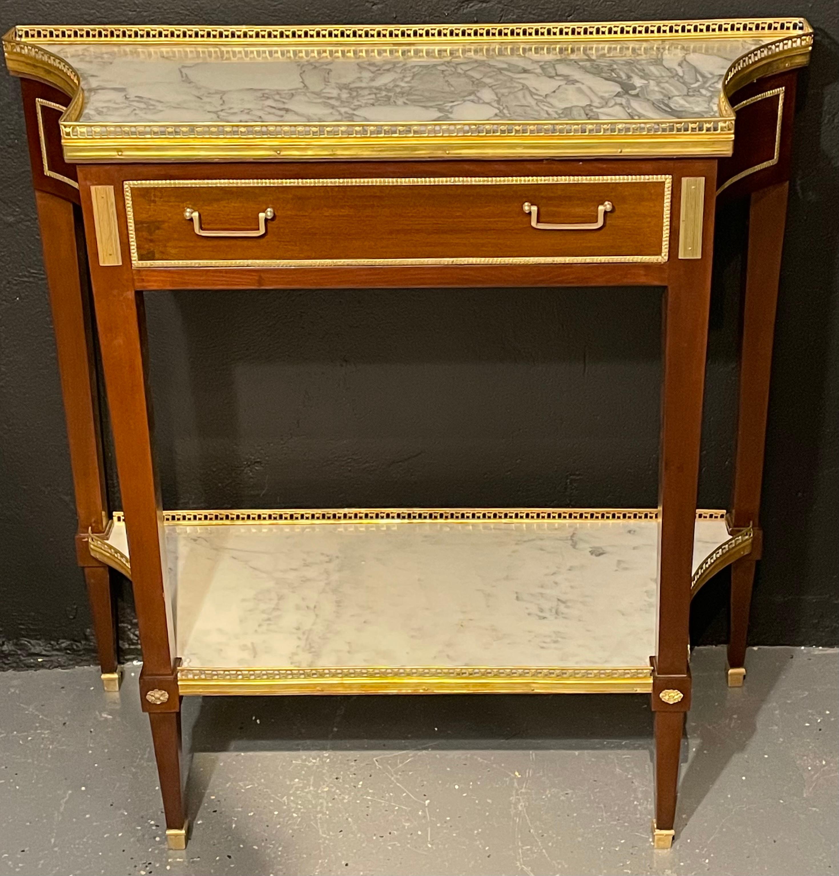 20th Century Pair of Russian Neoclassical Console Tables, Sofa Tables or Bedside Stands