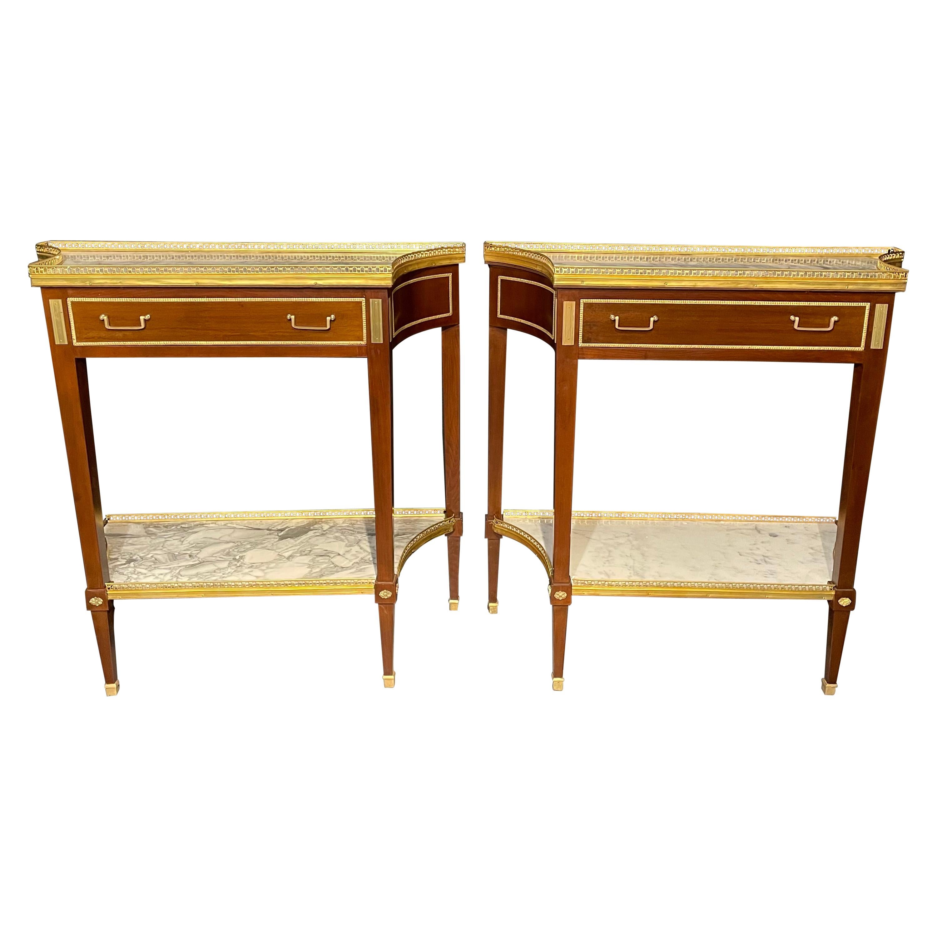 Pair of Russian Neoclassical Console Tables, Sofa Tables or Bedside Stands