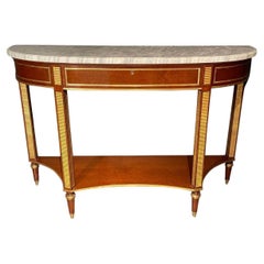 Paire de consoles / tables de canapé ou enfilades néoclassiques russes, Demilune