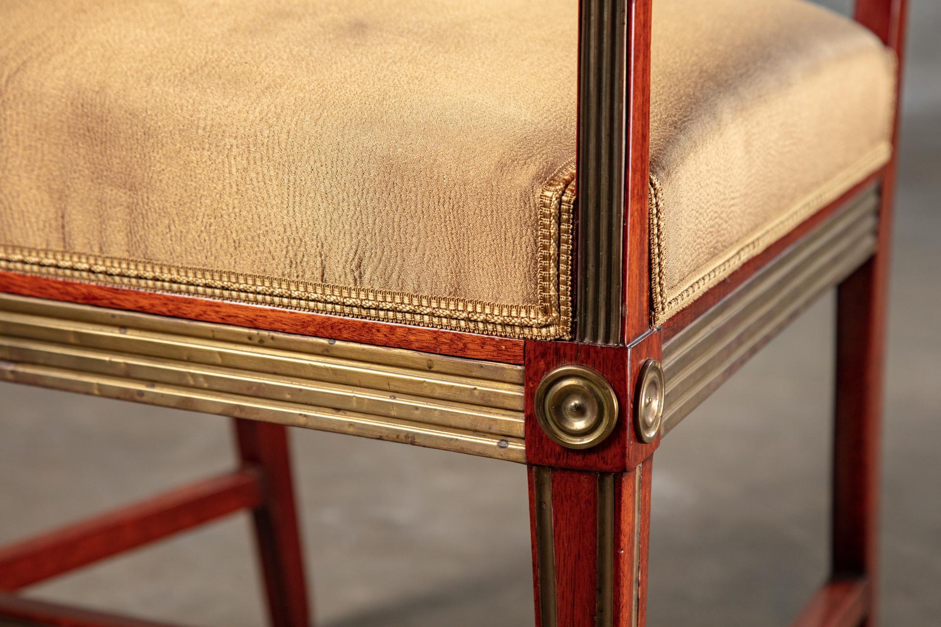 Pair of Russian Neoclassical Mahogany Armchairs For Sale 2