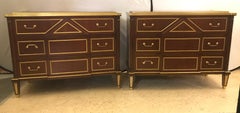 Pair of Russian Neoclassical Style Commodes / Bedside Nightstands or Servers