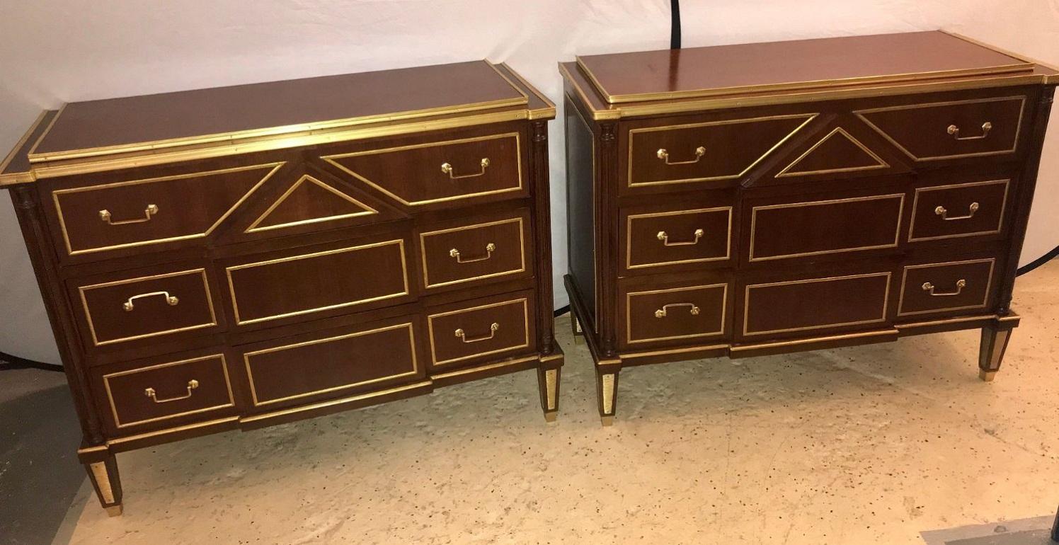 Pair of Russian Neoclassical Style Commodes / Bedside Nightstands or Servers In Good Condition In Stamford, CT