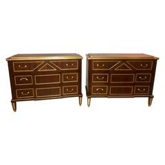 Vintage Pair of Russian Neoclassical Style Commodes / Bedside Nightstands or Servers