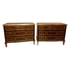 Pair of Russian Neoclassical Style Commodes / Bedside Nightstands or Servers