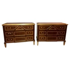 Vintage Pair of Russian Neoclassical Style Commodes / Bedside Nightstands or Servers
