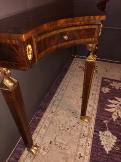 Pair of Russian Neoclassical Style Flame Mahogany Console or Sofa Tables