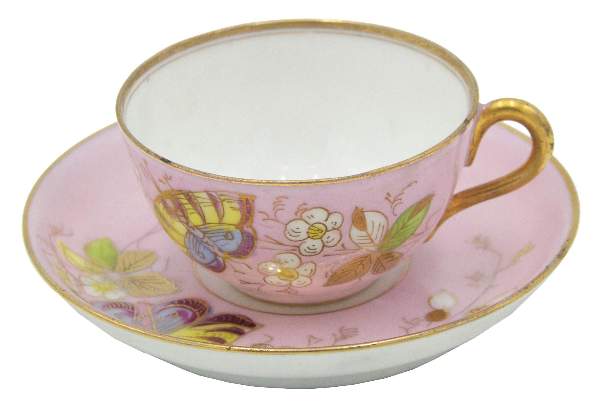 Paar russische rosa Kusnetzoff-Porzellan-Teekanne aus Porzellan im Zustand „Gut“ im Angebot in New York, NY
