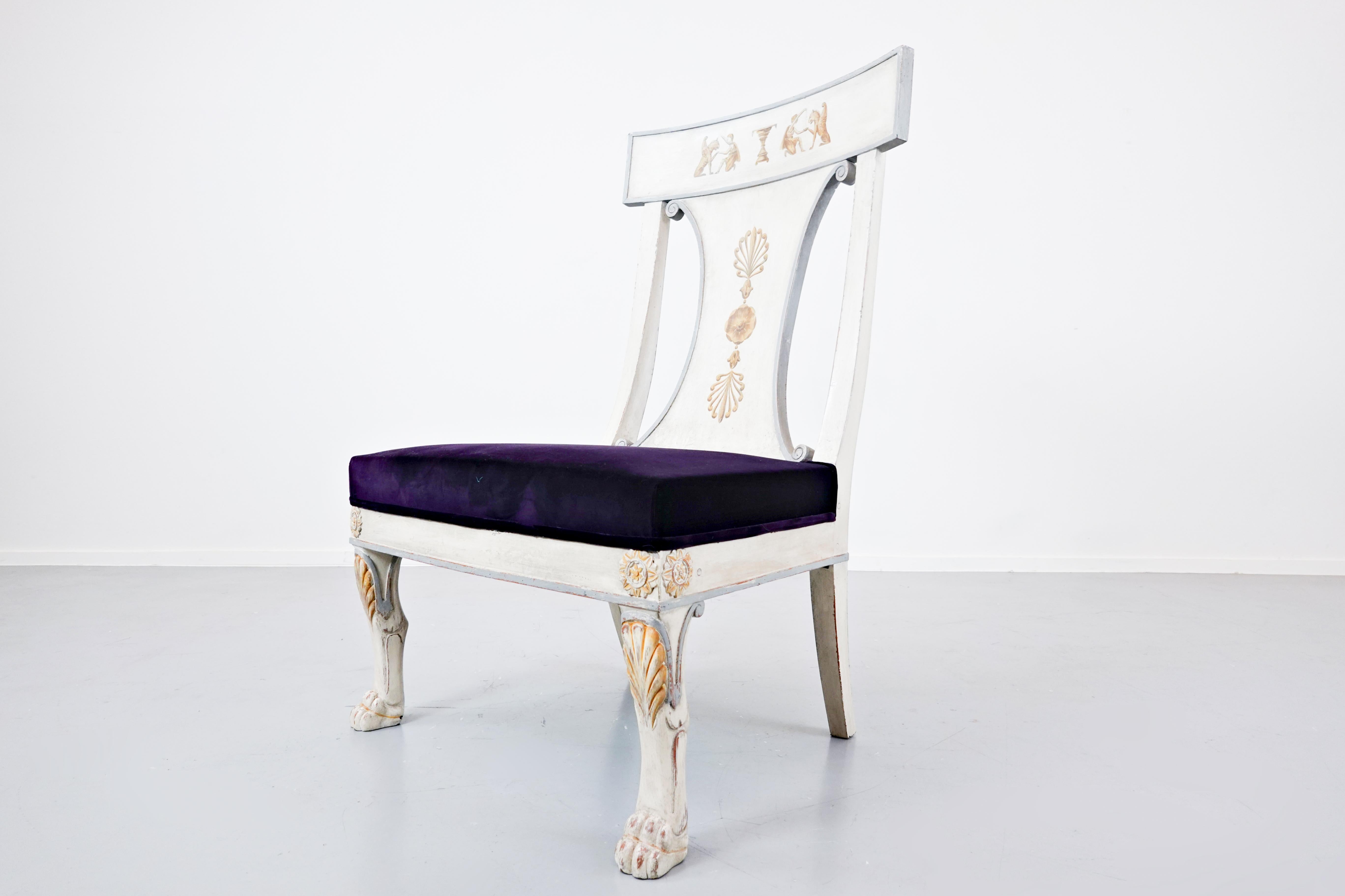 Mid-Century moderno Coppia di sedie facili in stile russo, Belgio, fine del XX secolo in vendita